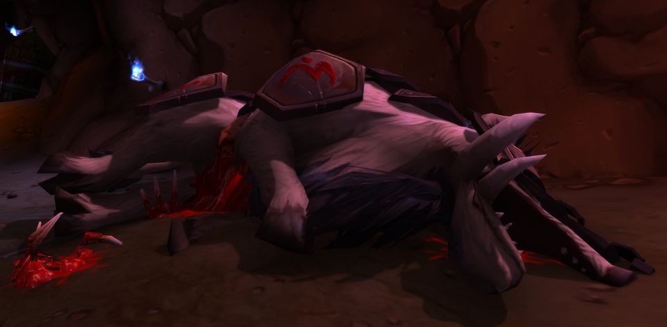 The body of Agathelos in the rebuilt Razorfen Kraul of later expansions