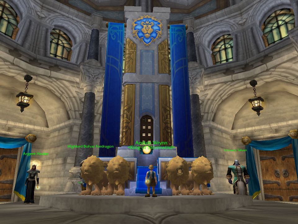 Anduin before the throne of Stormwind Keep