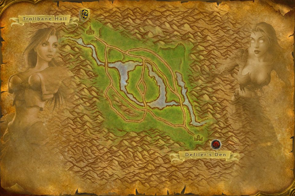 Map of Arathi Basin, showing the five nodes