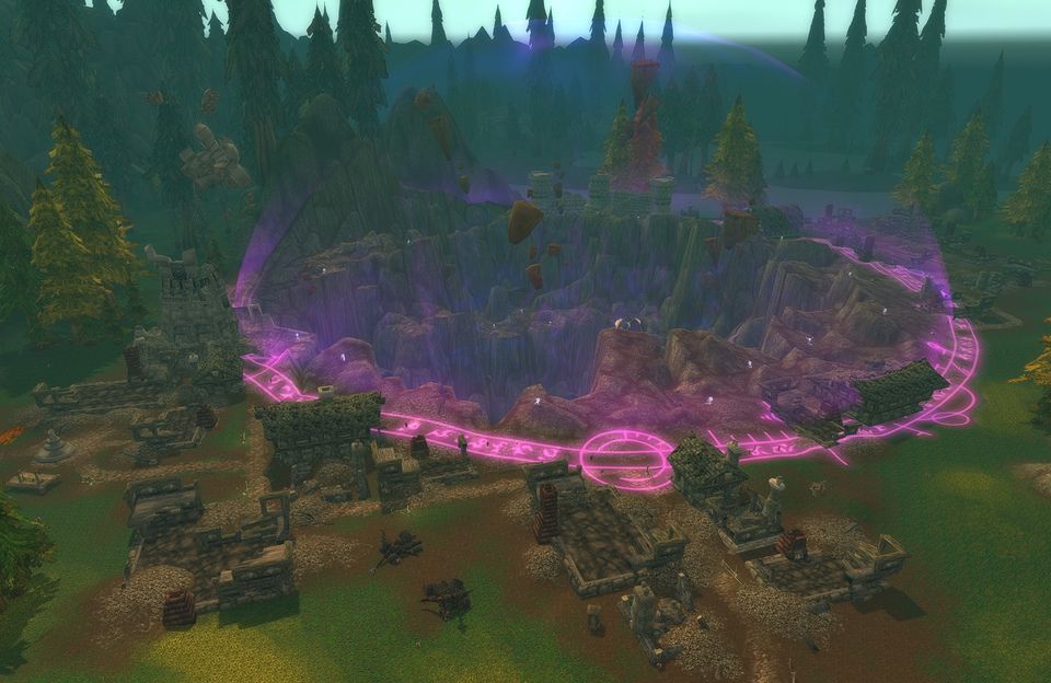 The violet dome over the ruins of Dalaran