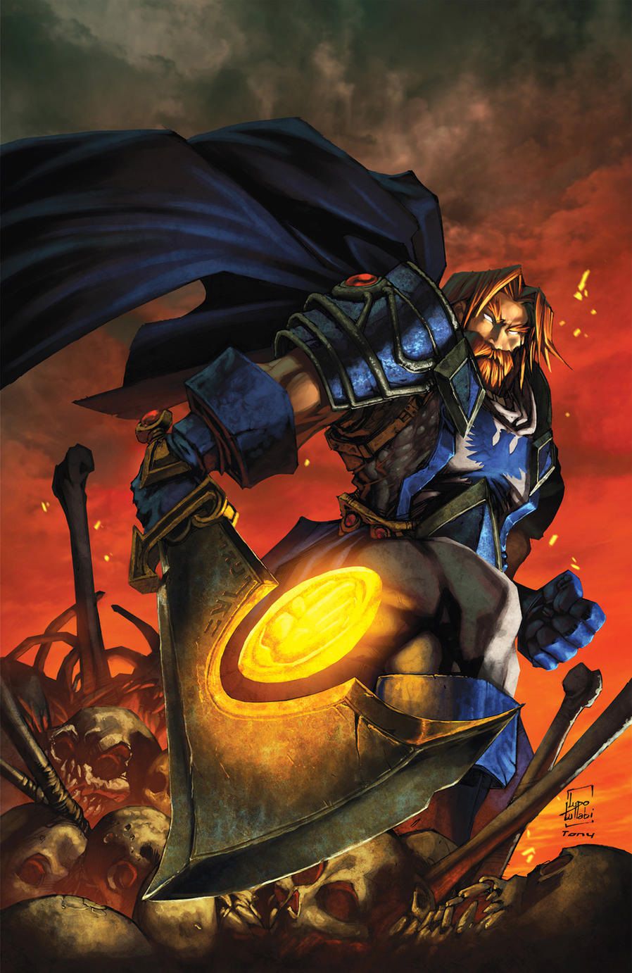 Alexandros Mograine wielding the Ashbringer, from the cover of the Ashbringer comic
