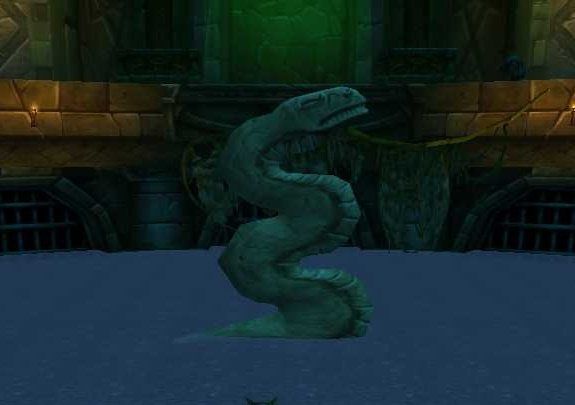 The Idol of Hakkar in the temple's lower level, guarded by Atal'alarion