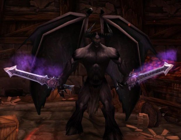 The demon Atiesh, Hand of Sargeras, in Stratholme