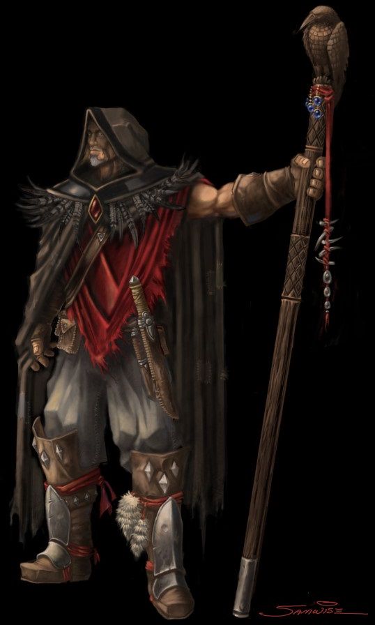 Medivh holding Atiesh, art by Samwise Didier