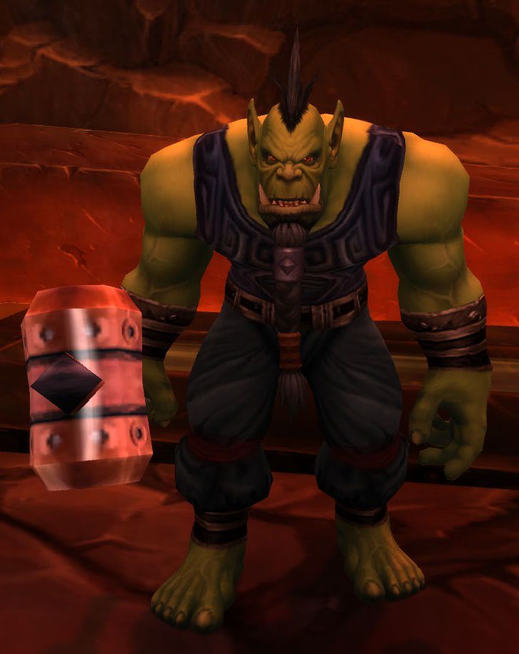 Okothos Ironrager, the Horde's armorsmith trainer in the Valley of Honor