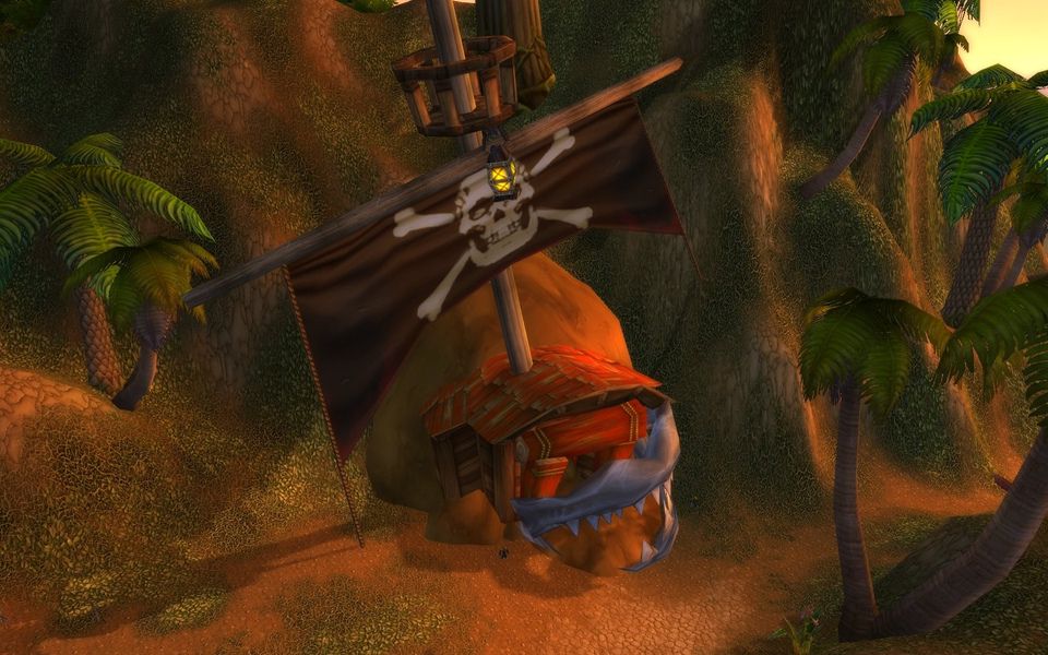 The road into Booty Bay, the town the Bloodsail want to plunder