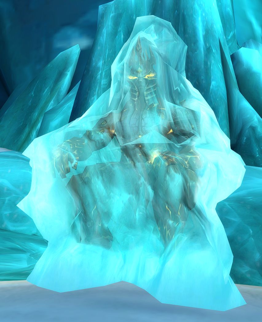 Bolvar encased in ice on the Frozen Throne