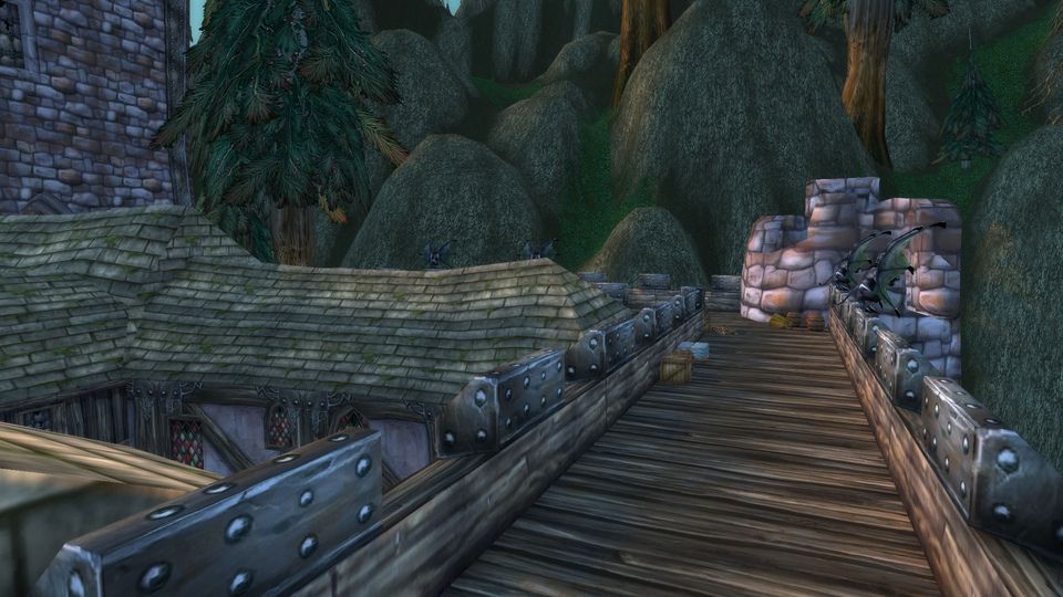 The walkways on the walls of Shadowfang Keep