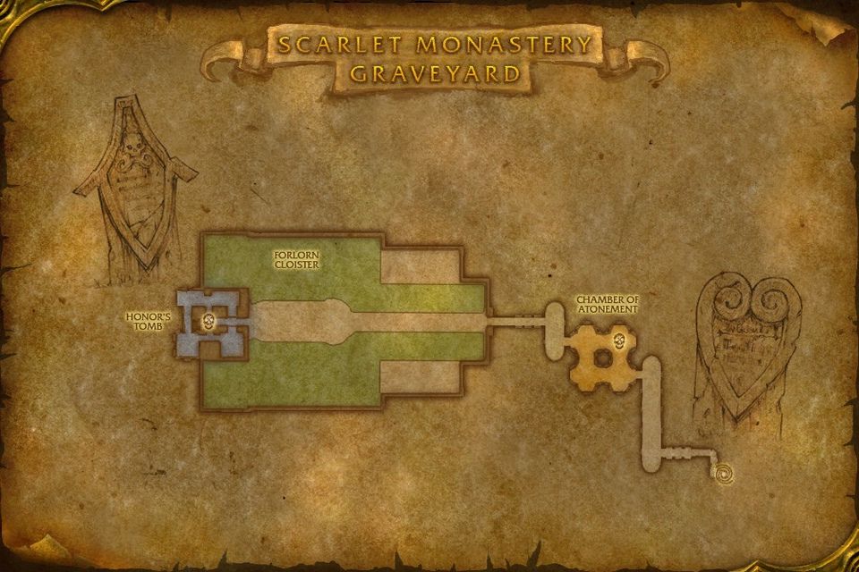 A map of the Scarlet Monastery Graveyard