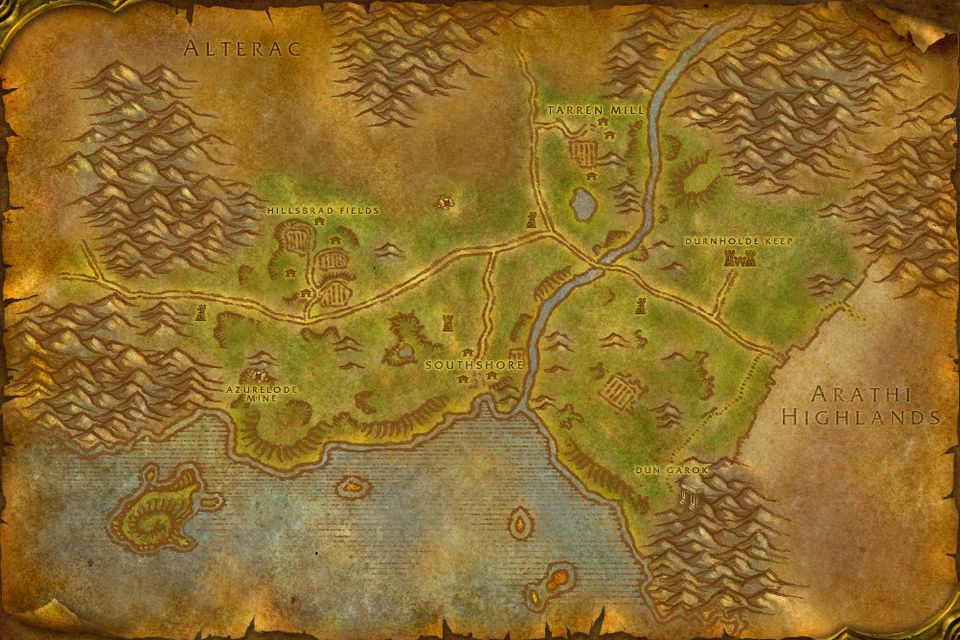 Map of the Hillsbrad Foothills in Classic