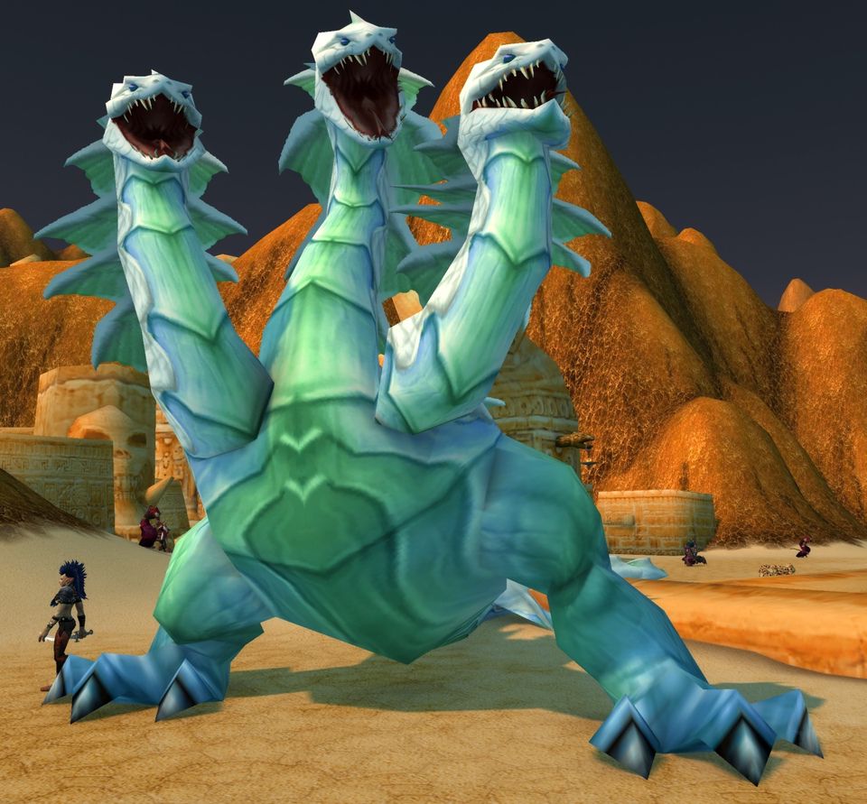 Gahz'rilla, the hydra of the sacred pool that Velratha tends