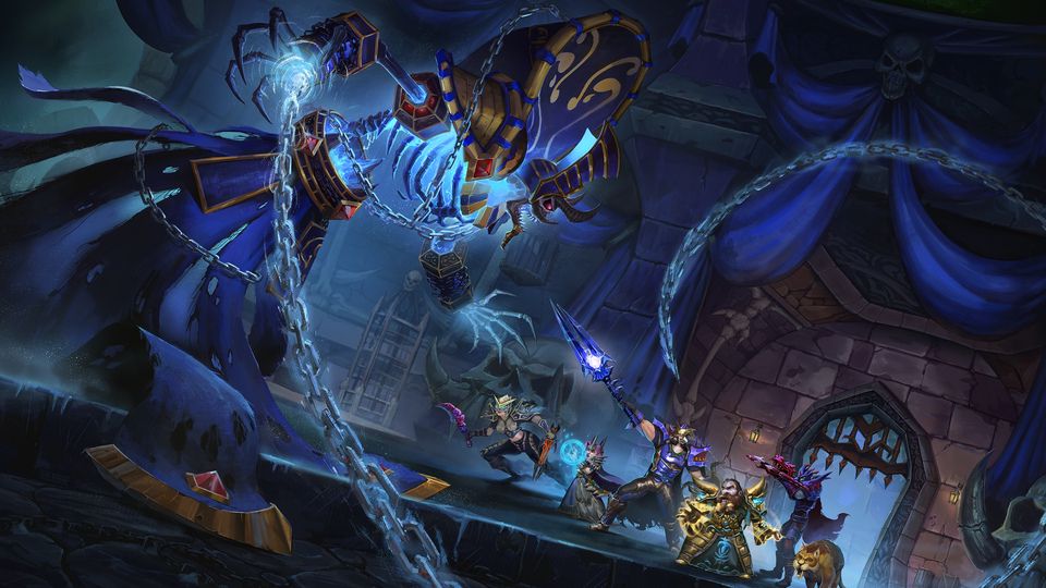 Naxxramas, Kel'Thuzad's necropolis, in WoW Classic key art
