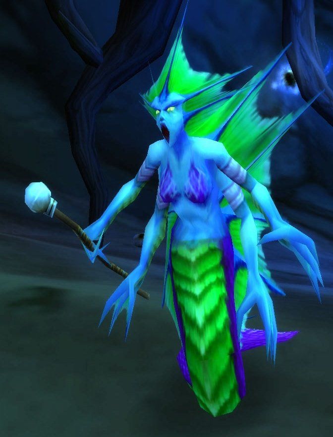 A Blackfathom Sea Witch, one of the naga spellcasters of the Deeps