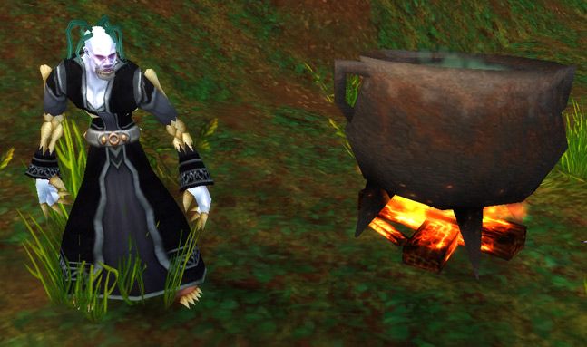 Apothecary Staffron Lerent at his cauldron