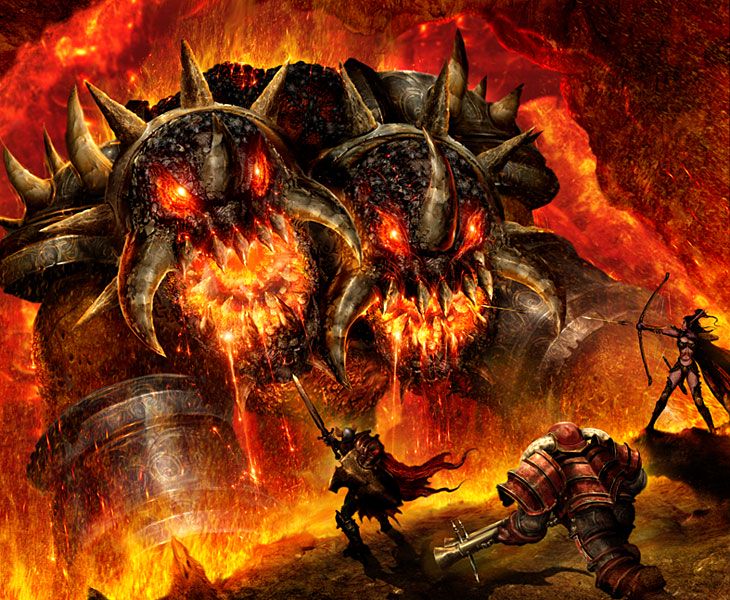 Blizzard art of Magmadar facing a raid