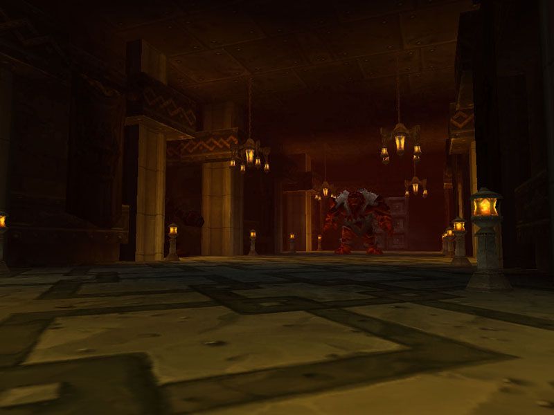 The Iron Hall, lined with Magmus's fire-breathing statues