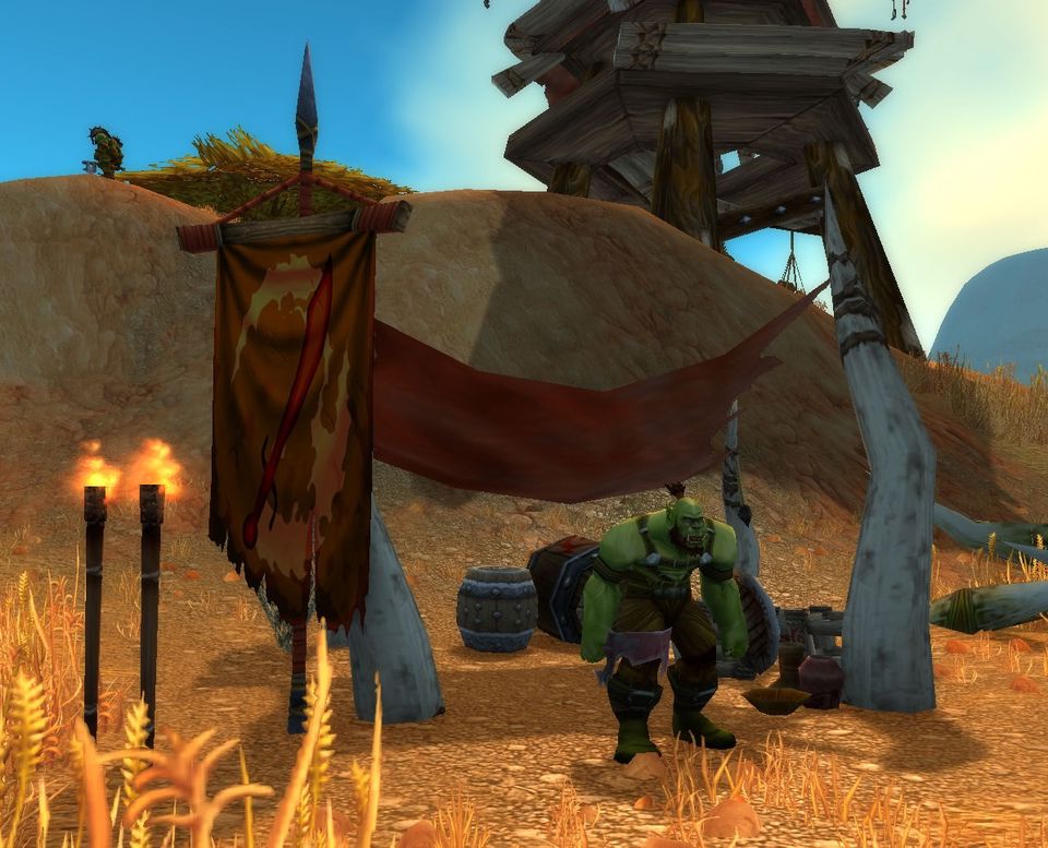 Mankrik outside his hut