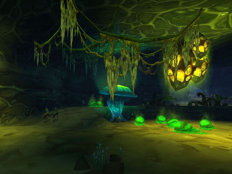 Foulspore Cavern, the fungus-filled wing where Noxxion and Razorlash live