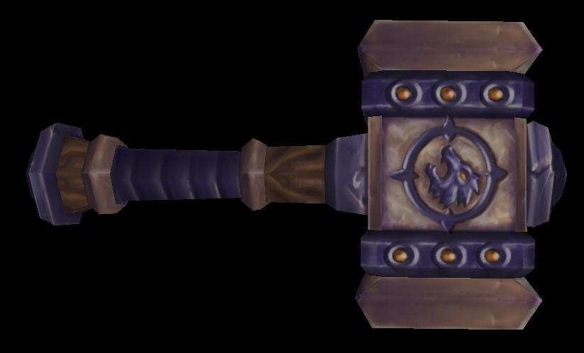 The Doomhammer, which Thrall has carried since Orgrim's death