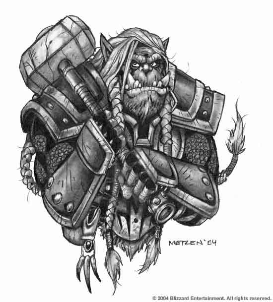 Chris Metzen's 2004 sketch of Orgrim Doomhammer