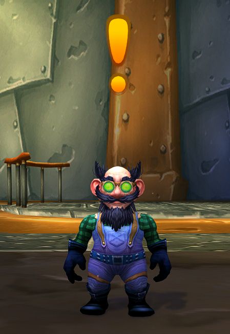 A quest giver with a yellow exclamation mark over his head