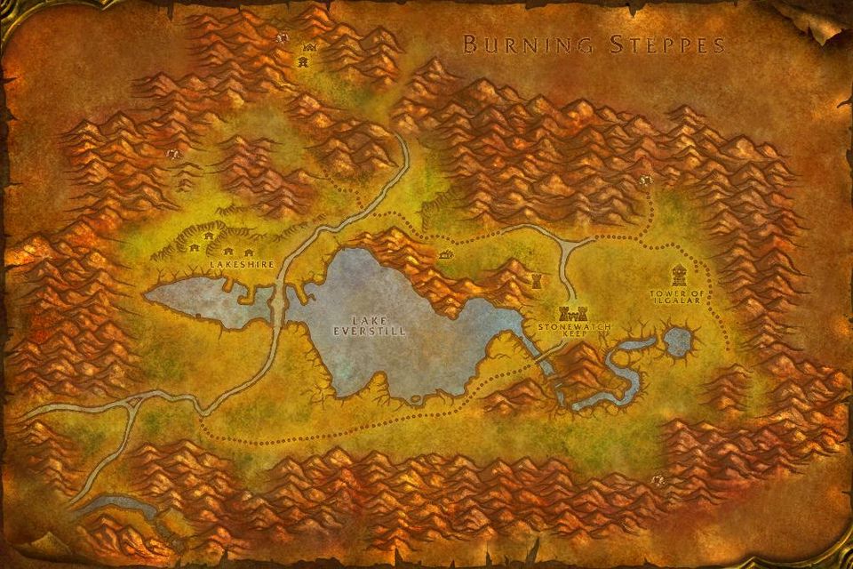 The Classic world map of the Redridge Mountains