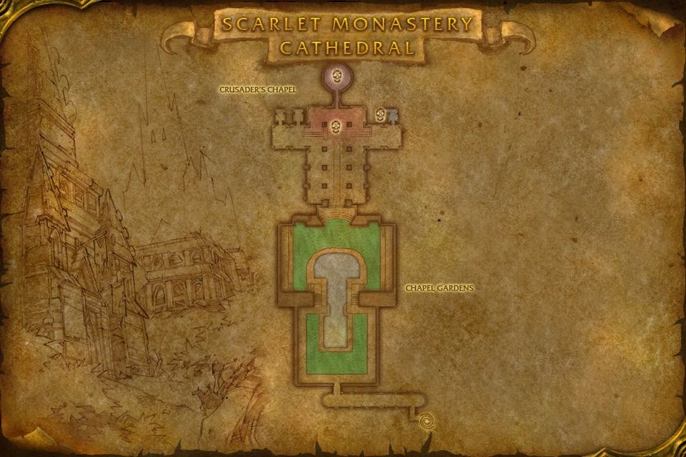 A map of the Scarlet Monastery Cathedral