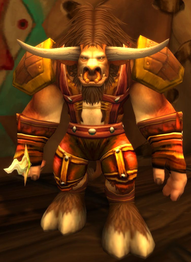 Kulleg Stonehorn, a skinning trainer at Camp Mojache in Feralas