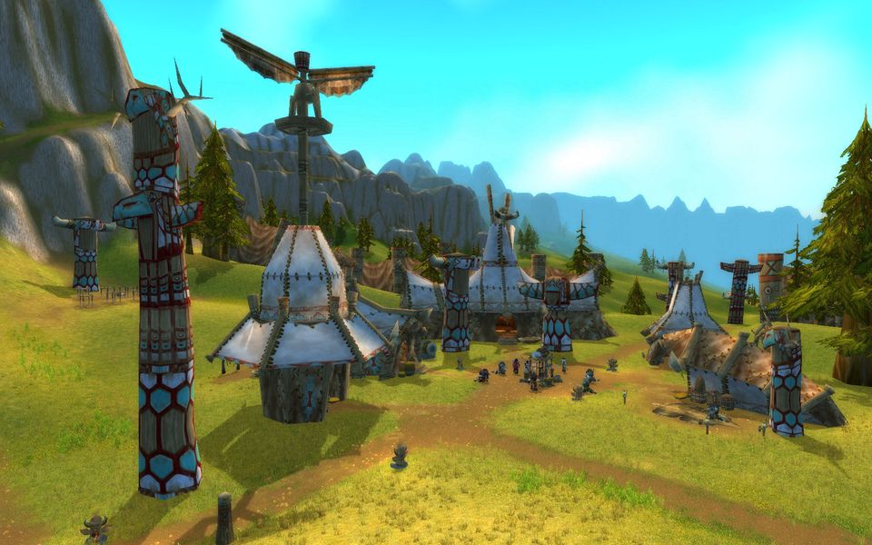 Camp Narache, the tauren starting camp on Red Cloud Mesa