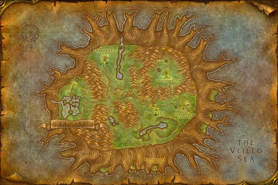 The original map of Teldrassil