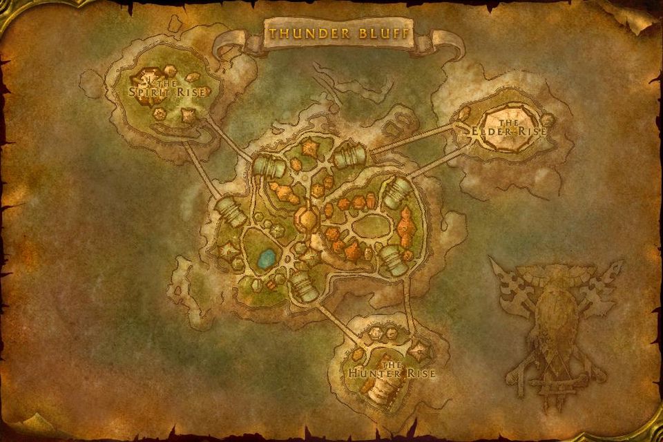 The original map of Thunder Bluff
