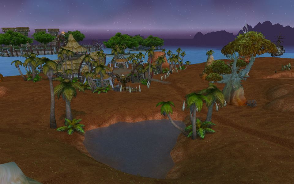The outskirts of Sen'jin Village, the Darkspear's home on the Durotar coast