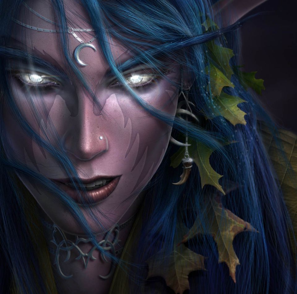 Tyrande on the Warcraft III: Reign of Chaos box art