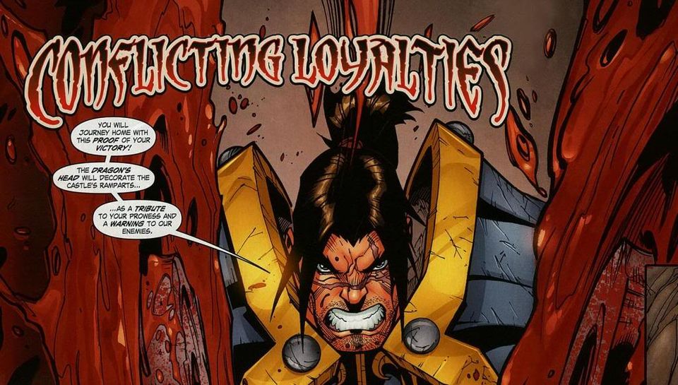 Varian takes the head of Onyxia in the comic