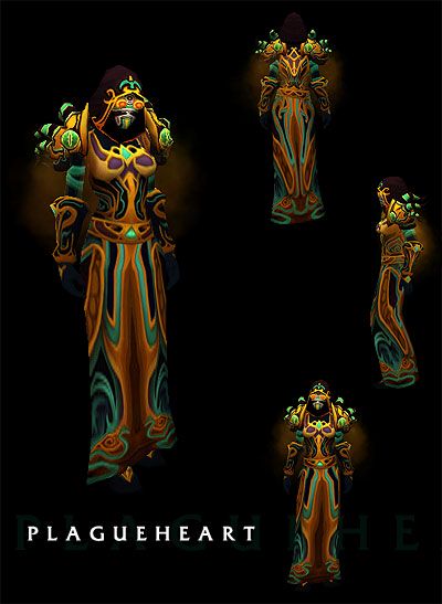 Plagueheart Raiment, the Tier 3 warlock set